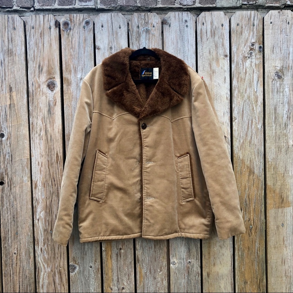 VINTAGE 70s CAMEL CORDUROY & SHERPA LINED COAT 🌻